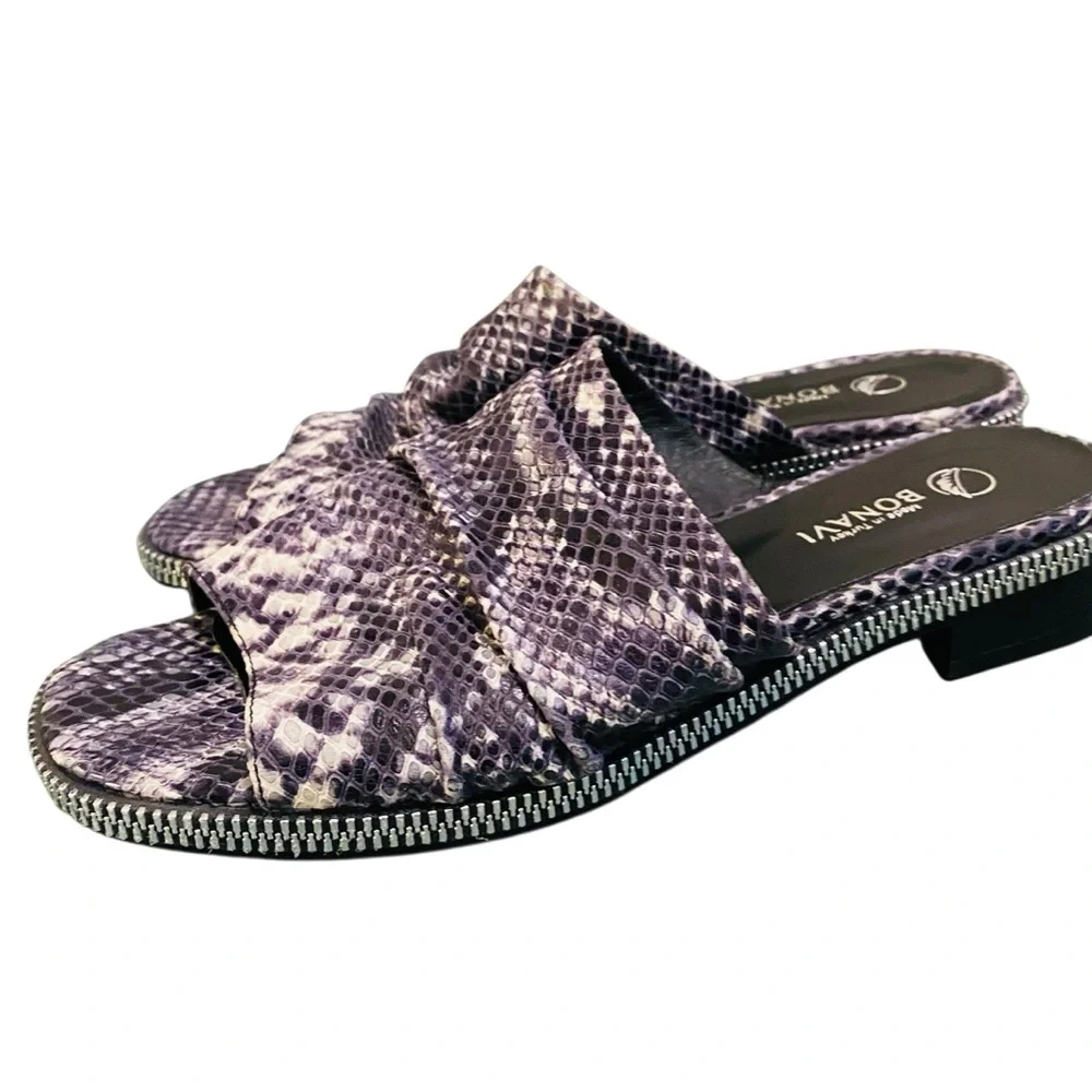 Bonavi Jade Slide Leather Camo Sandals Euro 39 - Picture 2 of 9